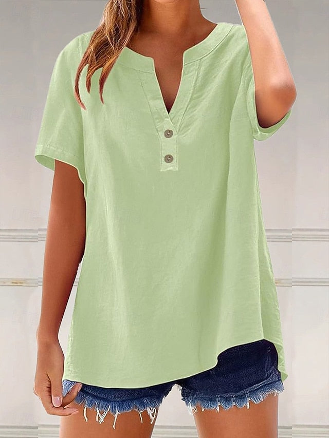 Women's Popover Shirt Summer Shirt Casual Shirt Blouse