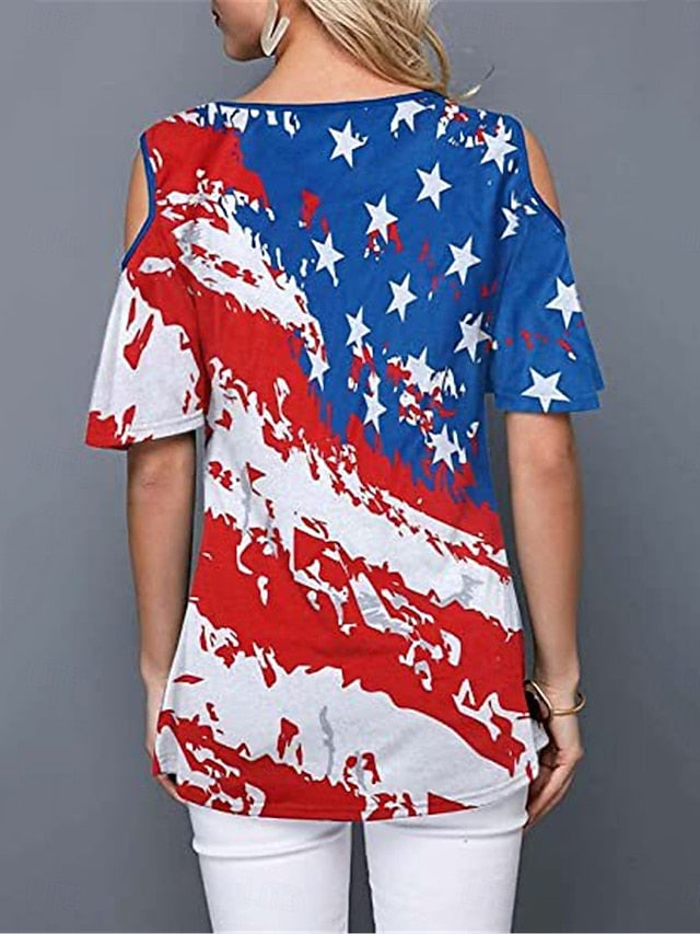 Independence Day Patriotic Shirt Women's T Shirt Flag