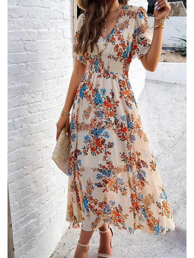 Women's Sheath Dress Chiffon Dress Sundress Floral Graphic