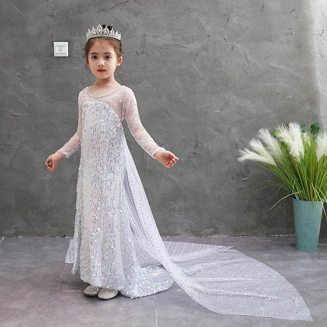 Princess Elsa Dress Movie Girls' Flower Frozen Girl