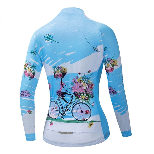 Women's Cycling Jersey Patterned Floral Botanical Flower