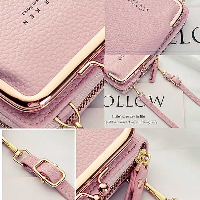 Faux Black Bag Women's with Gold Leather Frame Crossbody