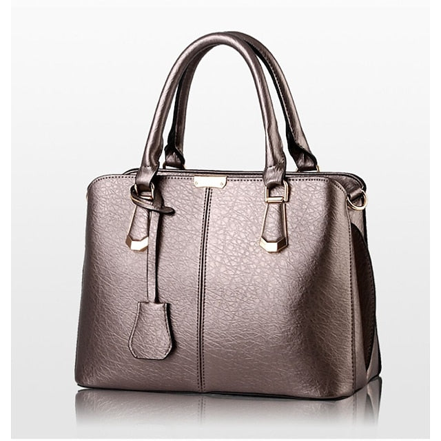 Elegant Handbag Structured Faux Leather Women's Green –