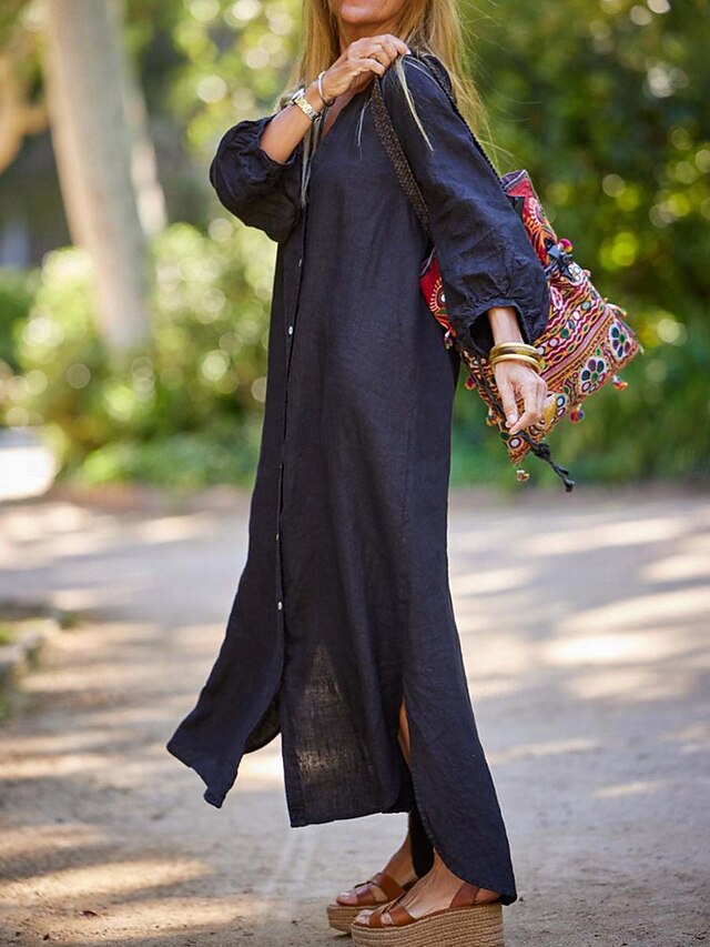 Women's Black White Gray Summer Spring Maxi Dress White
