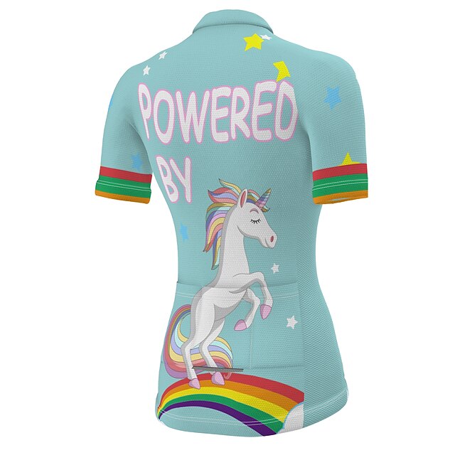 Women's Cycling Jersey Graphic Rainbow Unicorn Short Sleeve