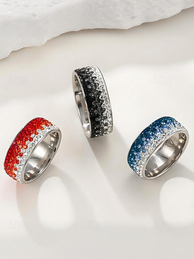 Steel Stainless Christmas Red Men's Ring Stylish –