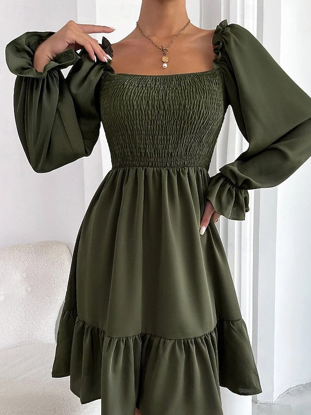 Women's Mini Dress Peplum Dresses Ruched Dress Modern