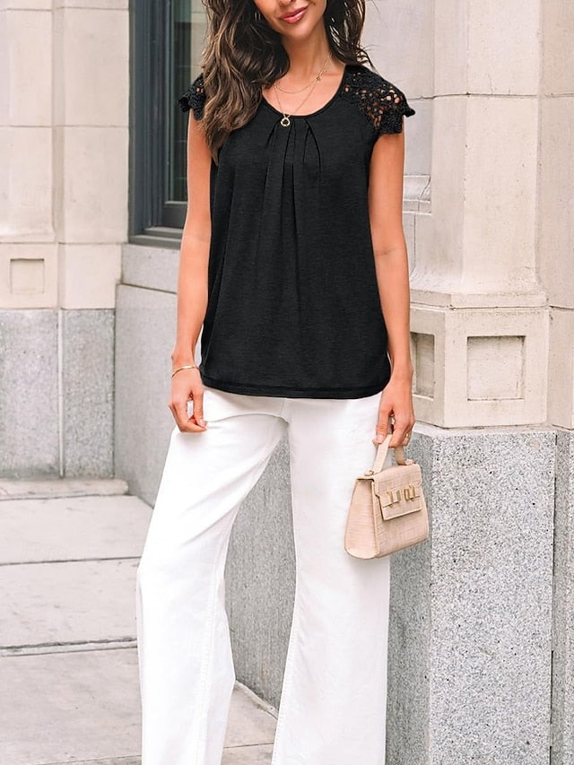 Women's T Shirt Solid Color Plain Fashion Stylish Classic