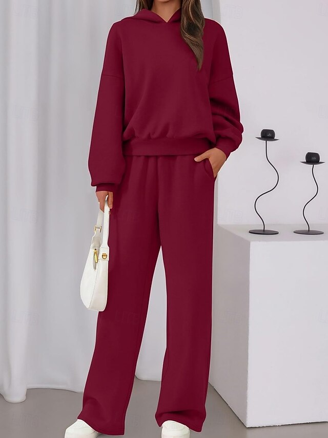 Women's Two Piece Sets Hoodie Tracksuit Long Sleeve Hooded