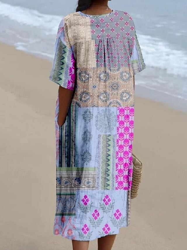 Women's Midi Dress Sundress Vacation Casual Beach Daily