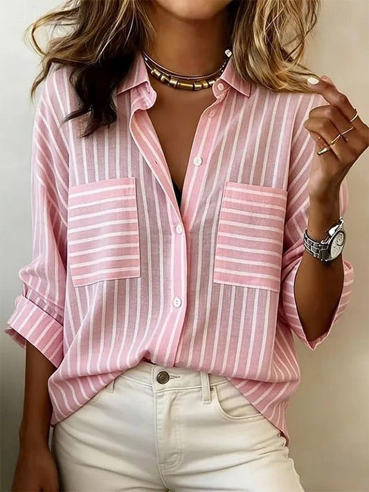 Women's Blouse Graphic Striped Daily Stylish Basic Long