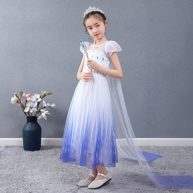 Elsa Cosplay Dress Movie Girl Flower Princess Girls'