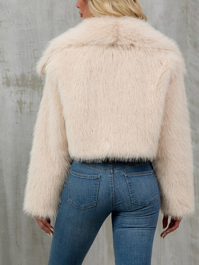 Women's Fur Leathers Faux Furs Coat Comfortable Warm