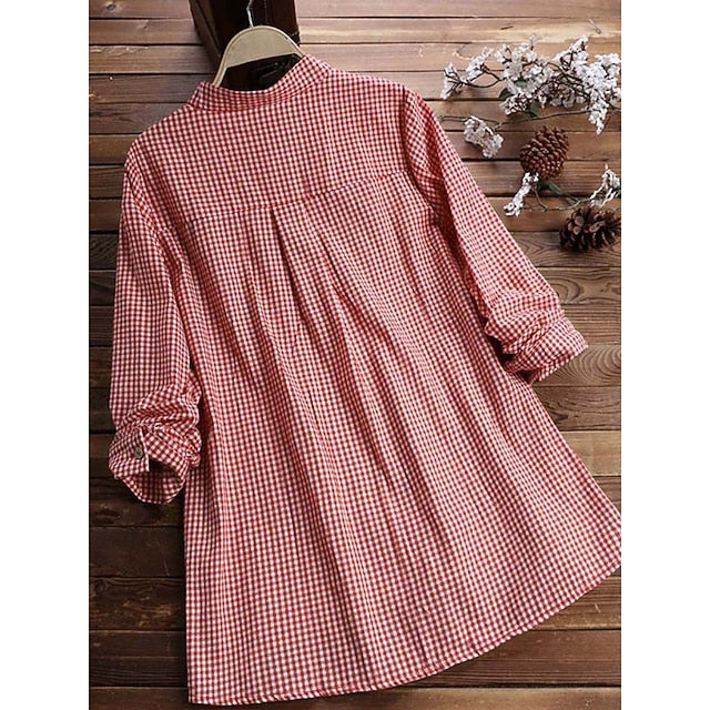 Women's Summer Shirt Casual Shirt Blouse Buttons Print