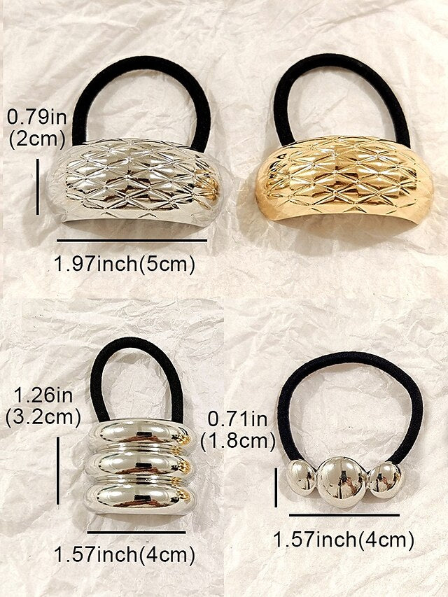Women's Tone Hair Gold Band - Elastic Scrunchies with