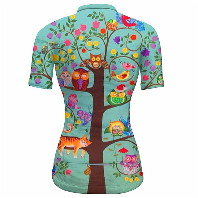 Women's Cycling Jersey Graphic Plants Short Sleeve Bike