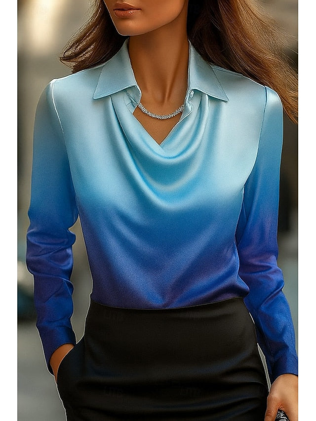 Women's Shirt Ruched Draped Graphic Geometric Abstract