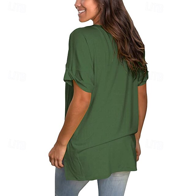 Women's T Shirt Tee Top Solid Color Graphic Plain Fashion