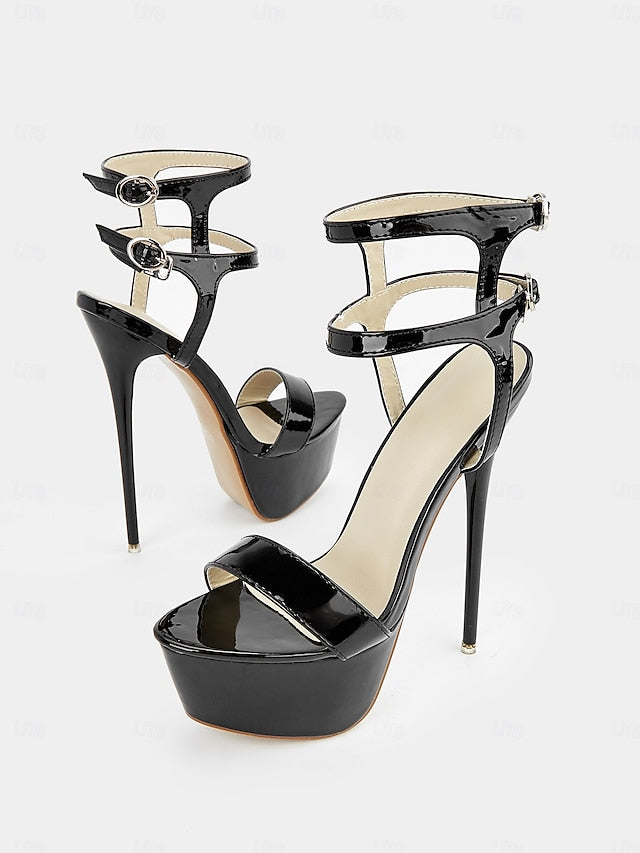 Patent High – Stiletto Women's Leather Heels Platform