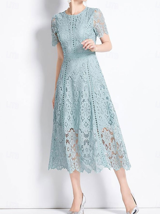 Neck Elegant Dress Crew the Tea of Mother Length Bride
