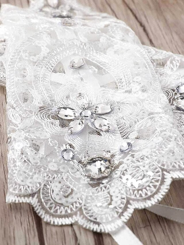 with Elegant Accessories Lace Gloves – Bridal Wedding Pearls