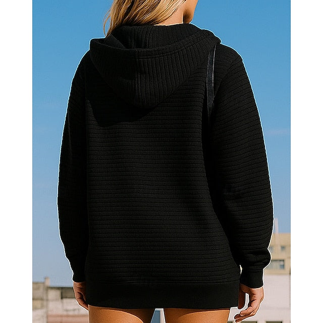 Women's Hoodie Sweatshirt Zip Up Jacket with Pockets Long