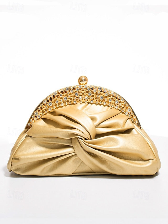 Leather Faux Evening Rhinestone Women's – Bag Clutch