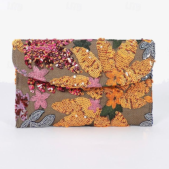 Clutch Women's Embroidered Handheld Floral - Bag Evening