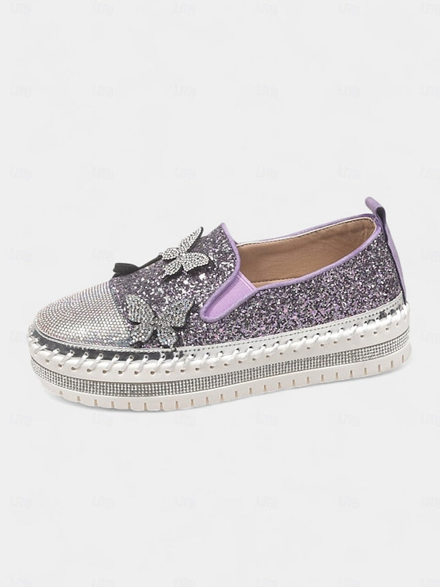 Platform Slip-On Purple Glitter Women's with Sneakers