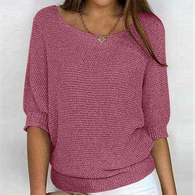 Women's Sweater Pullover Streetwear Casual Solid Color Crew