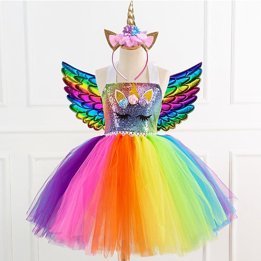 Unicorn Wings Girls' Movie Headband Cosplay Dress Dance