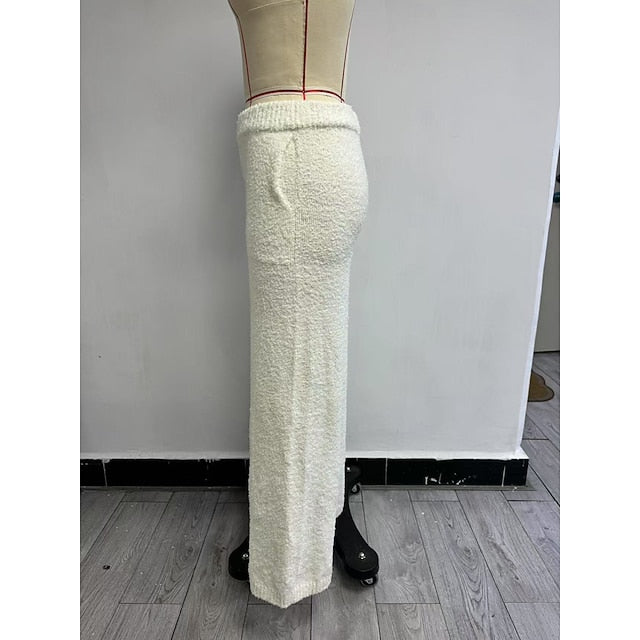 Women's Culottes Wide Leg Fleece Pants Chinos Vacation