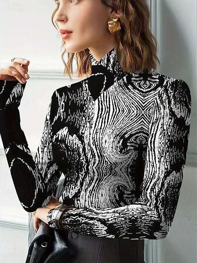 Women's T Shirt Graphic Texture Elegant Vintage Stylish