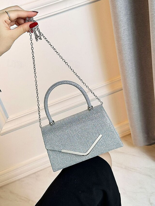 Evening Bag Clutch Strap – Chain with Glitter Women's