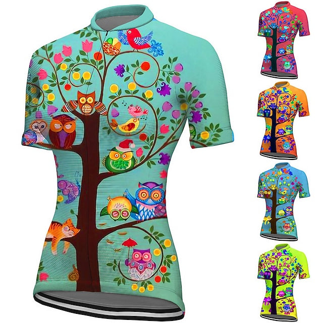 Women's Cycling Jersey Graphic Plants Short Sleeve Bike