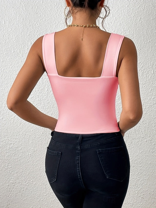 Women's Camisole Tank Top Solid Color Stylish Casual