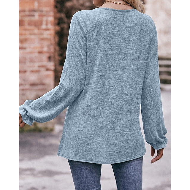 Women's Pullover Shirt Casual Tops Long Sleeve Top