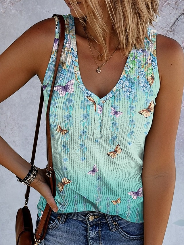 Women's Camisole Tank Top Print Floral Graphic Vintage