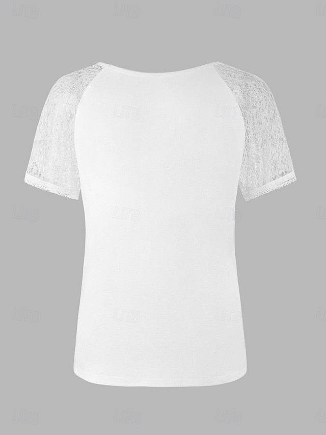 Women's Shirt Blouse Lace Tops Lace Plain Stylish Classic