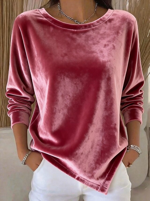 Women's Blouse Solid Color Vacation Stylish Casual Long