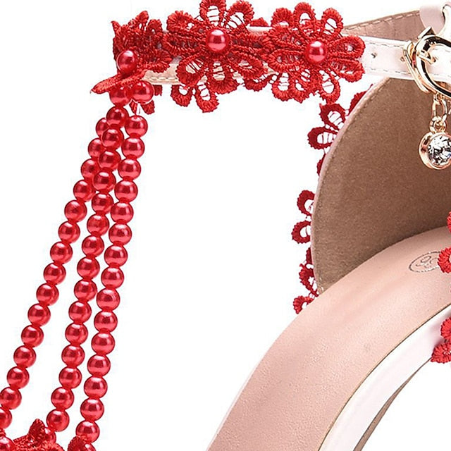 Heel Wedding Pointed Bridal High Women's Lace Shoes