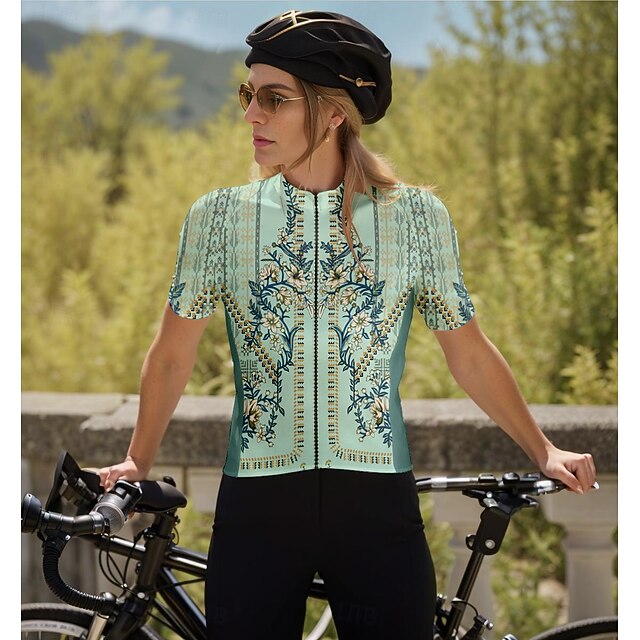 Women's Cycling Jersey Graphic Floral Botanical Vintage