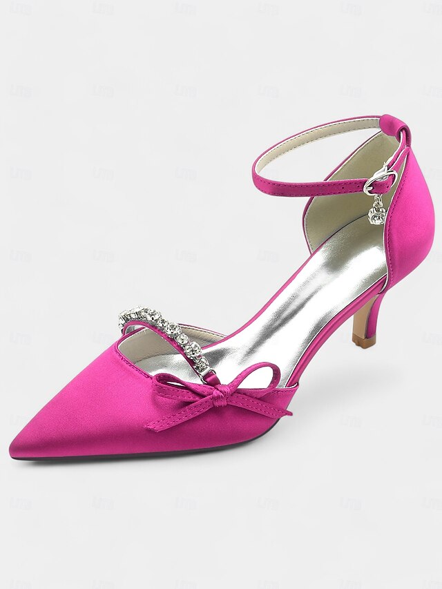 – Heel Wedding Elegant Shoes Women Kitten for Pointed-Toe