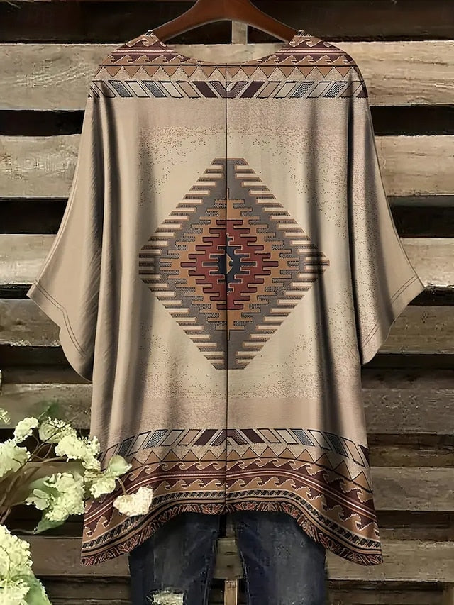 Women's Blouse Asymmetric Graphic Geometric Vintage Daily