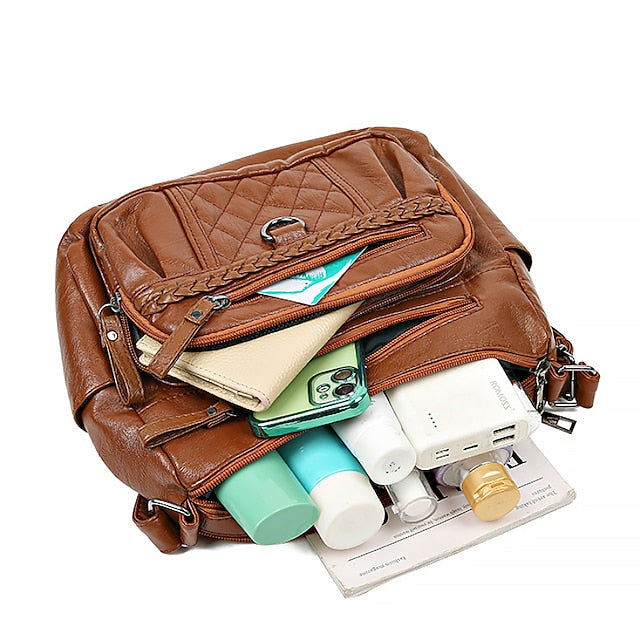 Hobo Bag PU Shoulder Leather Crossbody Women's