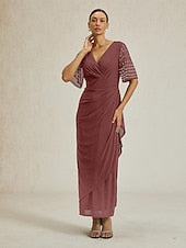 Women's Maxi Dress Sheath Dress Elegant Solid Color Short