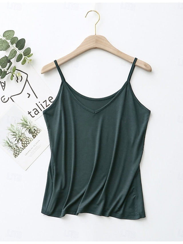 Women's Camisole Tank Top Solid Color Plain Daily