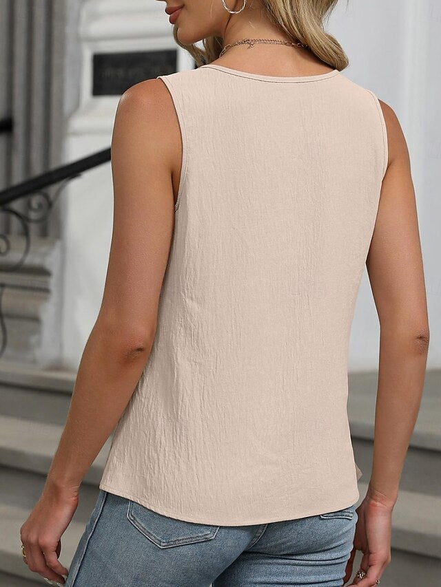 Women's Camisole Tank Top Solid Color Daily Casual