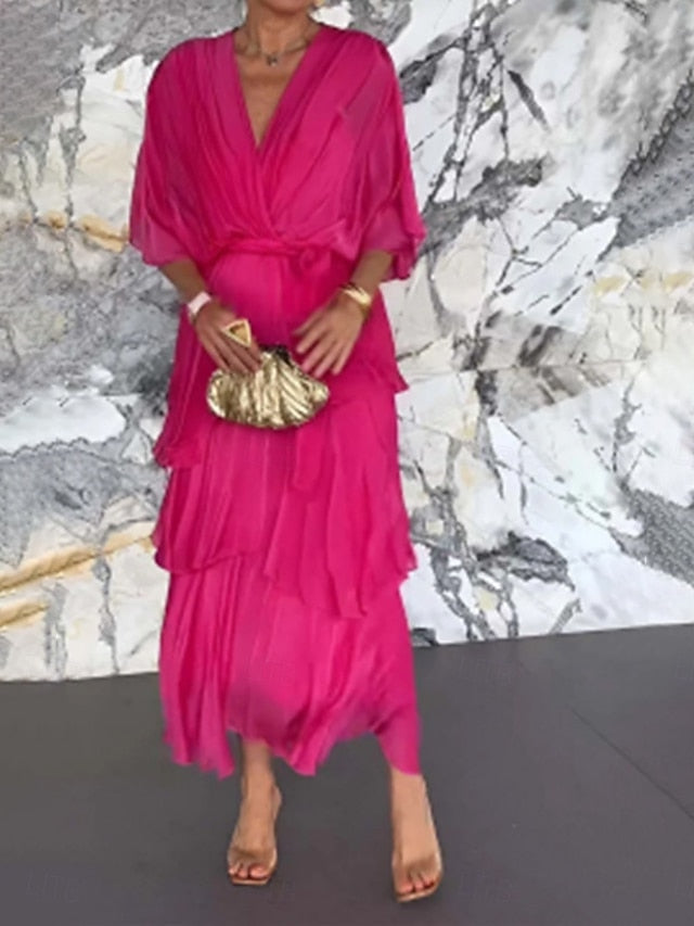 Women's Maxi Dress A Line Dress Solid Color Summer Dress