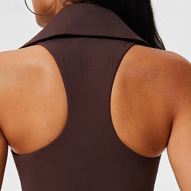 Women's Solid Colored Halter Tank Top Build-in Bra UV